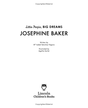 Book cover of 'Little People, BIG DREAMS: Josephine Baker' with black text on a white background.